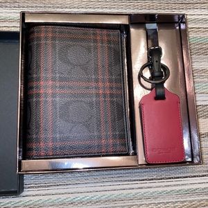 NWT Coach Passport Wallet & Luggage Tag for Travel Suitcase Visa Documents